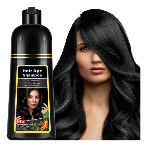 Champu Instantaneo De Tinte Para Cabello Negro 3 En 1 Para C