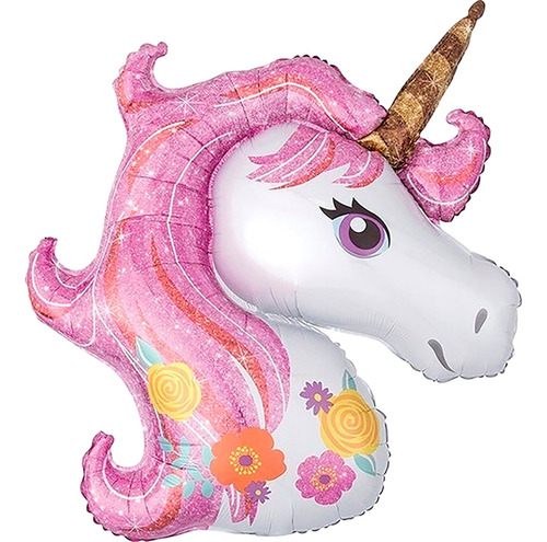 Globo Cabeza De Unicornio 51 X 33 Cm Rosa Cn0061y