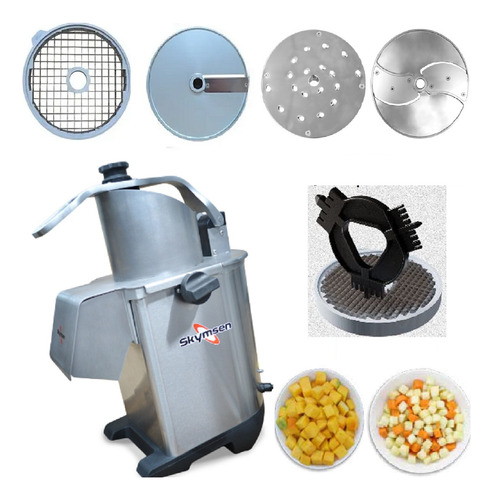 Processador Alimentos Faz Cubo Skymsen Pa-7 Pró Com 10 Disco