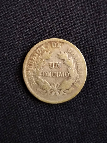Moneda Chile 1 Décimo 1887 Plata. J 
