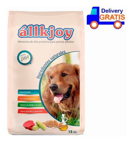 Imagen 1 de 2 de Allkjoy Adulto Original 15 Kg Alimento Dog Oferta Carne