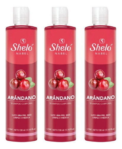 3 Pack Shampoo Corporal De Arándano Shelo