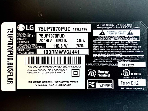 Kit Leds Original Lg 75up7070pud Ssc_y19.5_trident_75um75 (Usado)