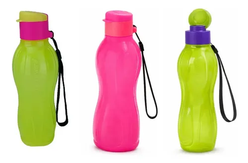 Tupperware Kit Garrafa Eco 500 Ml Neon (3 Peças) | Parcelamento