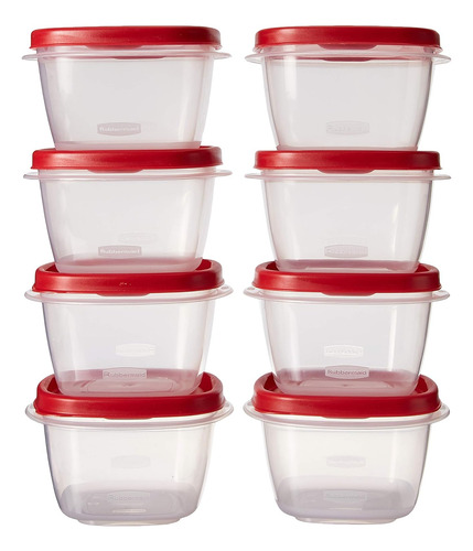 Juego De 8 Recipientes Con Tapa Hermeticos Rubbermaid