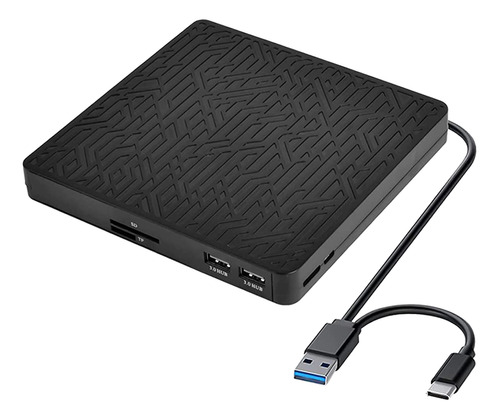 Unidad De Dvd Externa, Reproductor Usb3.0/-c Dvd Cd Rom +/-r