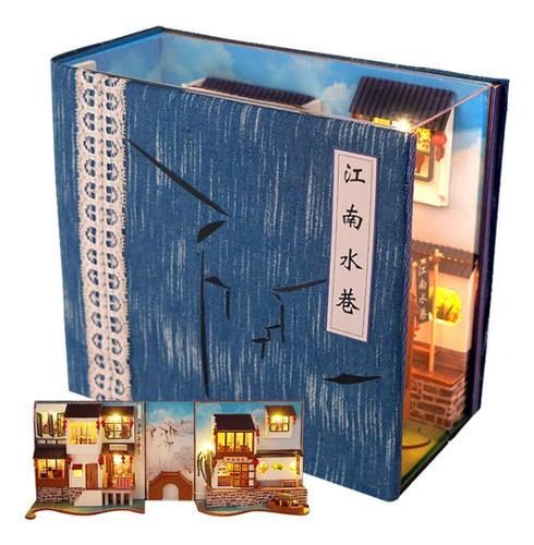 Kit De Casa De Muñecas En Miniatura Book Nook Shelf Jiangnan