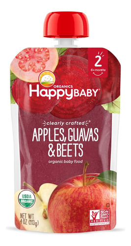 Happy Baby Organics Stage 2 Bolsas De Comida Para Bebés, Sin