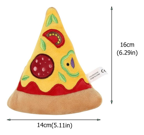Juguete Con Sonido Pizza De Peluche Resistente A Masticar