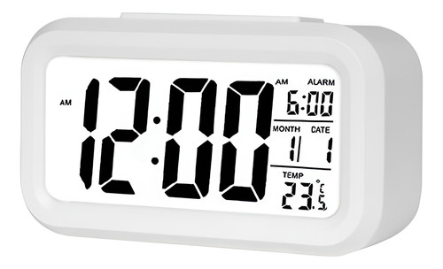 Reloj Despertador Digital Pantalla Lcd Color Blanco - Ps