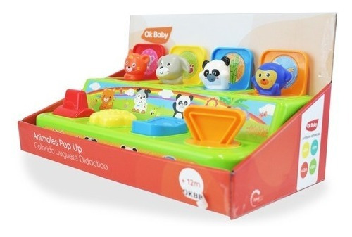 Imagen 2 de 4 de Juego Didactico Animales Coloridos Pop Up Para Bebe Ok Baby Color Multicolor