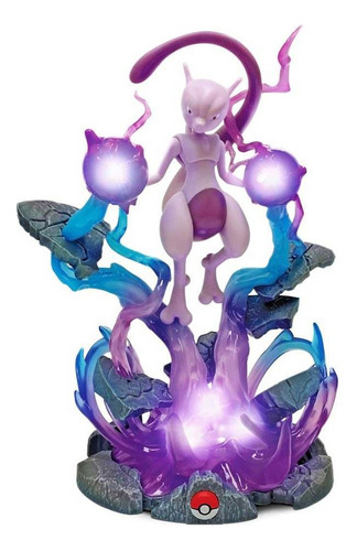 Pokemon Estatua Con Luz Mewtwo Light Fx Figura Muñeco Juguet