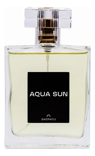 Perfume Masculino Sacratu Premium Aqua Sun Essência Poderosa Longa Duração Feromônio Refrescante Fixação Intensa 100 ml