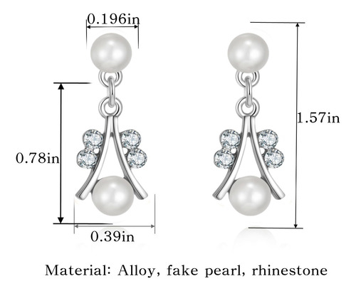 Juego De Joyas De Boda Con Perlas Y Diamantes De Imitación