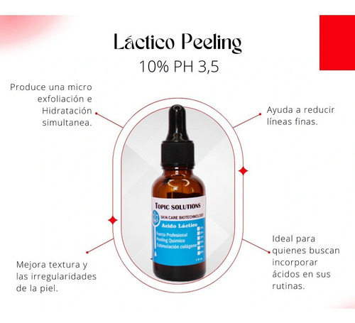 Peeling Acido Lactico 50% Cicatrices Acné Arrugas Manchas