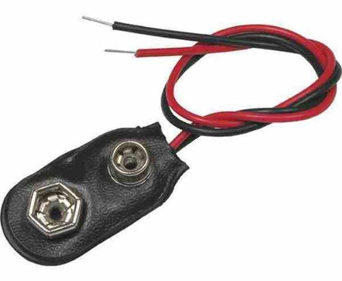 Por 5und Broche Clip  Para Bateria De 9v Cuadrada Cables Roj