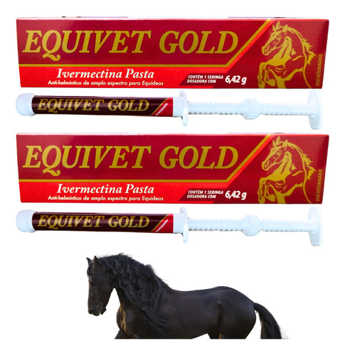 Kit C/2 Vermífugo Pasta P/ Equino Equivet Gold Vetbras 6,42g
