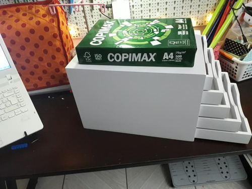 Imagem 5 de 5 de Caixa Arquivo Em Mdf Branca C/ 5 Gavetas