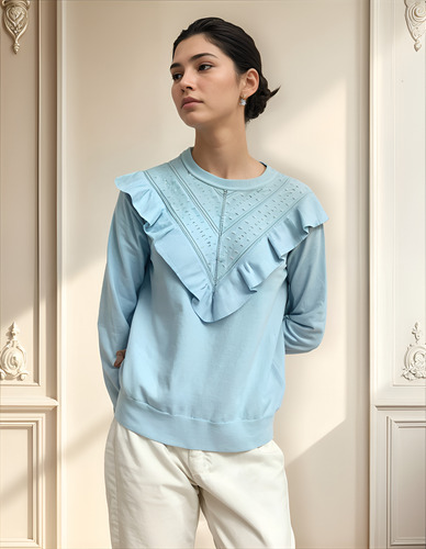 Sweater Con Volados Hilado Bremer