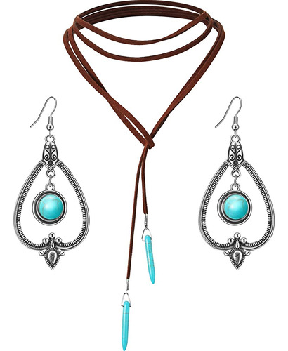 Hicarer Bohemian Turquoise Colgante Gargantilla Larga Gargan