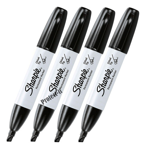 4 Marcadores Tinta Permanente Sharpie Punta Gruesa De Cincel