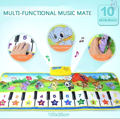 Tapetinho Piano Infantil Bebê Musical Fazendinha Colorido