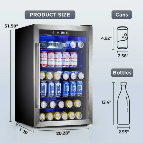 Kndko Frigobar 4.5 Puerta De Vidrio,capacidad 180pz Xchws