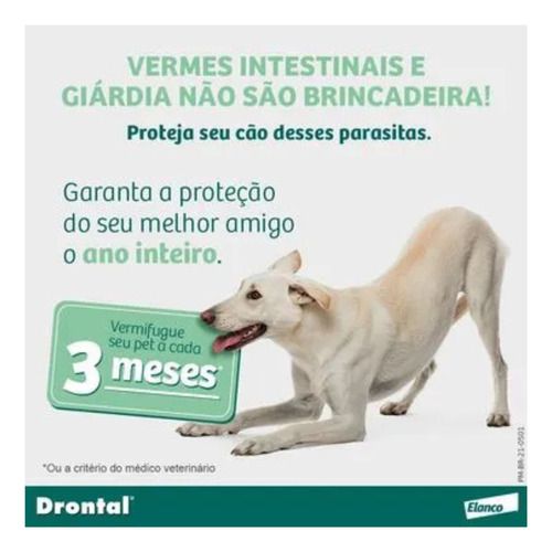 Vermífugo Drontal Plus Carne - Cães10kg - 2 Comp
