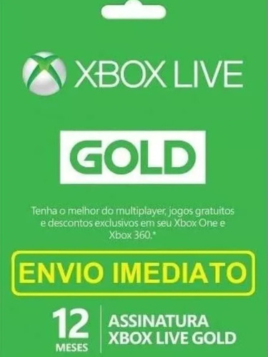 Imagem 1 de 1 de Xbox Live Gold 12 Mês  One Br - Envio Imediato