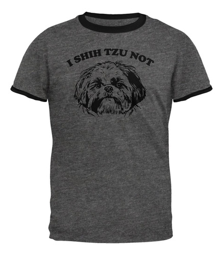 I Shih Tzu Not Camiseta Ringer Para Dark Heather-blac