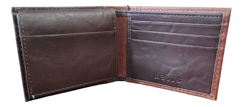 Monedero Levi S para hombre modelo 31lp220115, color marrón oscuro, diseño de tela suave