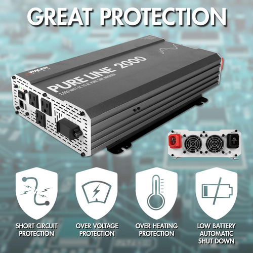 Inversor De Corriente Wagan El3808 Pure Line 2000w 12v A 110