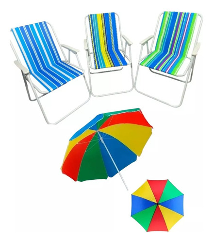 Silla De Camping Piscina Playa Plegable´+ Quitasol Verano 