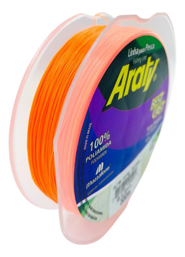 Linha Pesca Monofilamento 0,37mm 300m Laranja Fluorescente