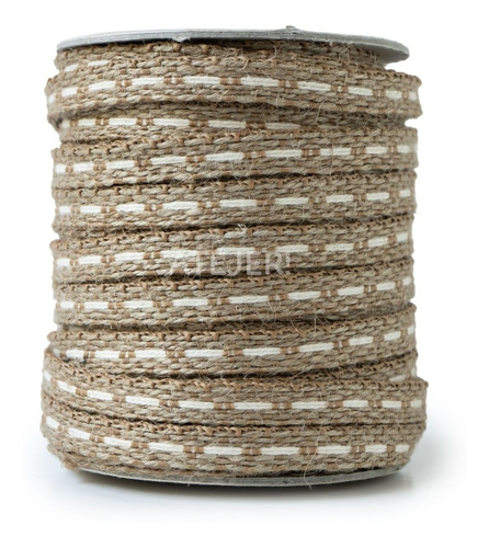 Imagen 1 de 8 de Cinta De Yute Con Pespunte Ondina 20mm X 25 Metros