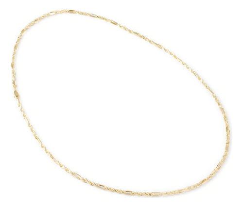 Cadena Torsal Figaro 3mm Oro Italiano Hueco 10k 50cm Color Dorado