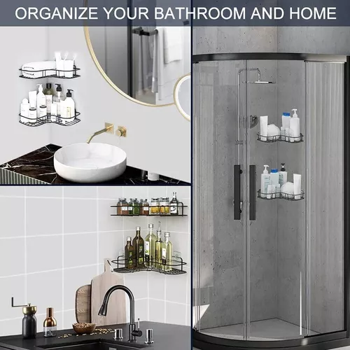 Organizador De Ducha Repisa Baño Adhesivo Set 2 Inoxidable