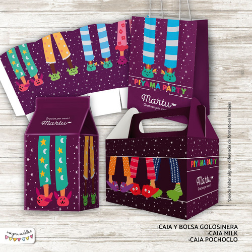 Kit Imprimible Piyama Party Pantuflas