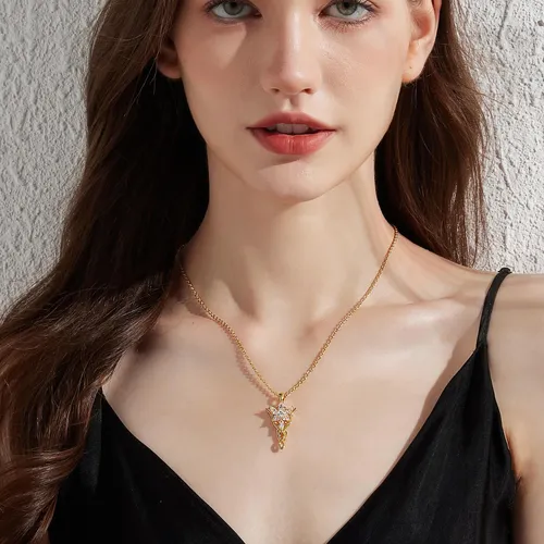 Collar Arwen Evenstar Oro Blanco 18k 45.72 Cm Joyería Mujer