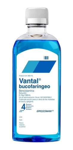 Antiséptico Bucofaringeo Vantal 2pzs Cuádruple Acción