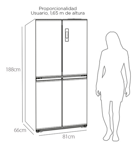 Refrigerador 4 Puertas No Frost Lcd-431nfi 405 Lt Libero