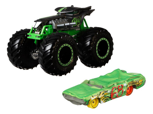 Hot Wheels Monster Truck Ratical Racer + Carrito Chatarra