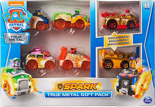 Paw Patrol True Metal Spark, Pacote De Presente Com 6 Itens