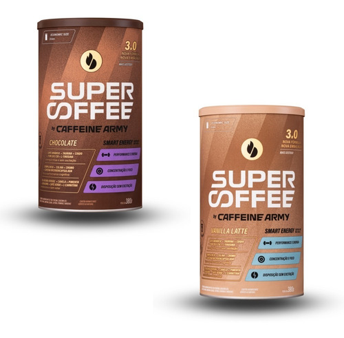 Super Coffee 380g Vanilla Latte + 380g Chocolate (combo)