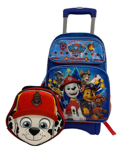 Paw Patrol Mochila Mod A17972 Llantas Gel Y Lonchera