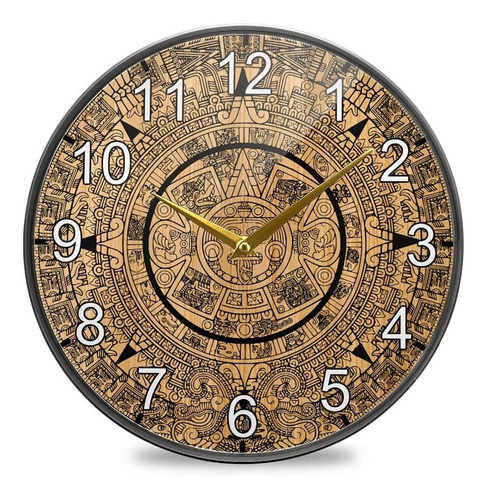 Enzenon Maya Aztak - Reloj De Pared De Cuarzo Acrílico Silen