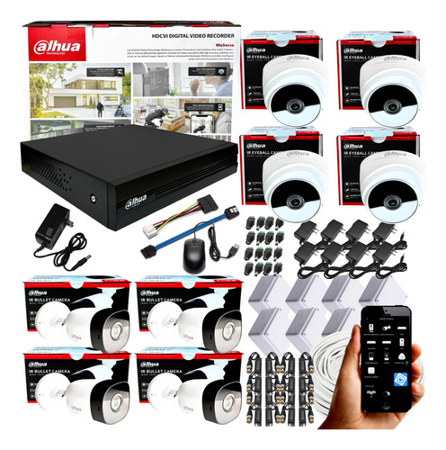 Kit Camaras Seguridad Dahua 1080 Dvr 8ch + 8 Camaras + Cable