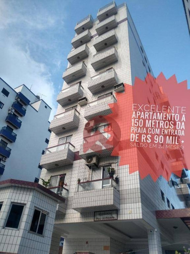Imagem 1 de 13 de Apartamento Com 1 Dormitório À Venda, 43 M² Por R$ 160.000,00 - Vila Guilhermina - Praia Grande/sp - Ap2833