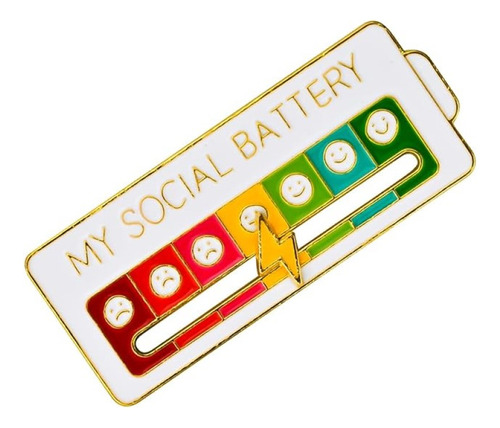 Broche Pin Divertido My Social Battery Bateria Social