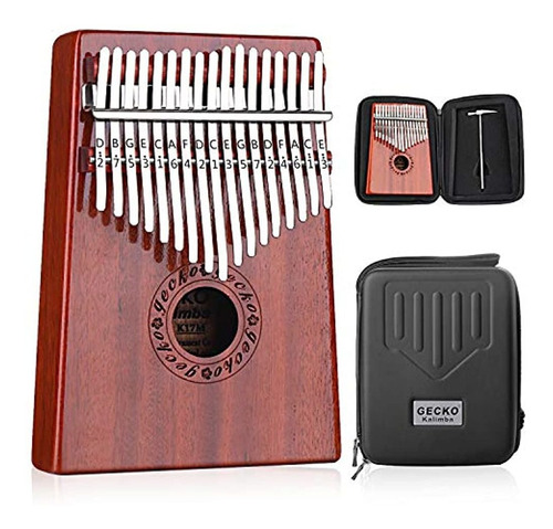 Gecko Kalimba Piano De Pulgar De 17 Teclas Con Caja Protecto